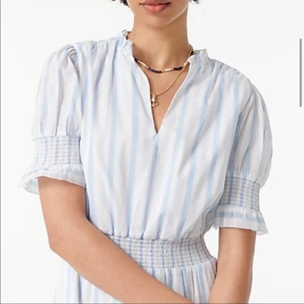 J. Crew Smocked Ruffle Dress - Picture 2 of 8